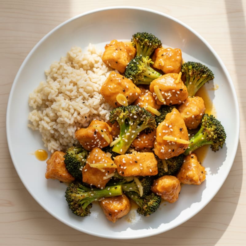 Baked Orange Chicken and Broccoli