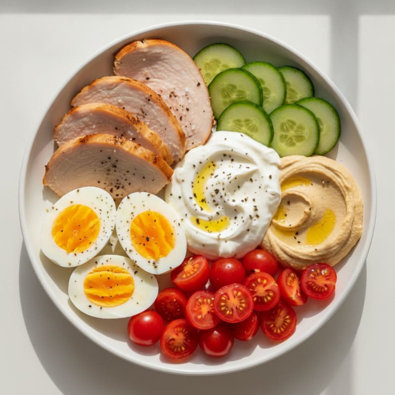 High-Protein Mediterranean Snack Plate