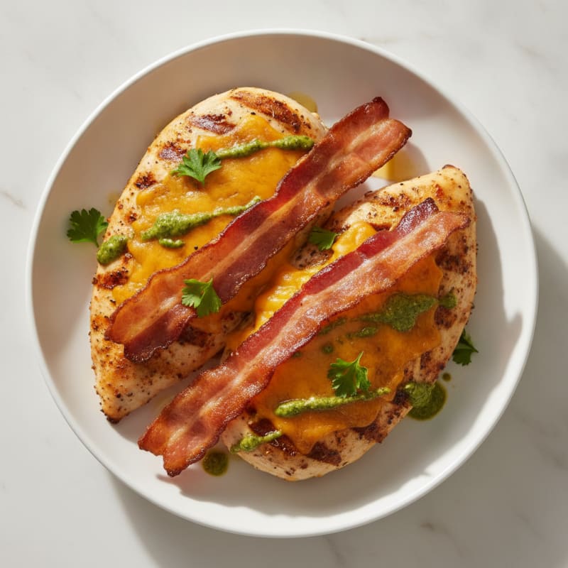 Grilled Chicken Breast with Crisp Turkey Bacon