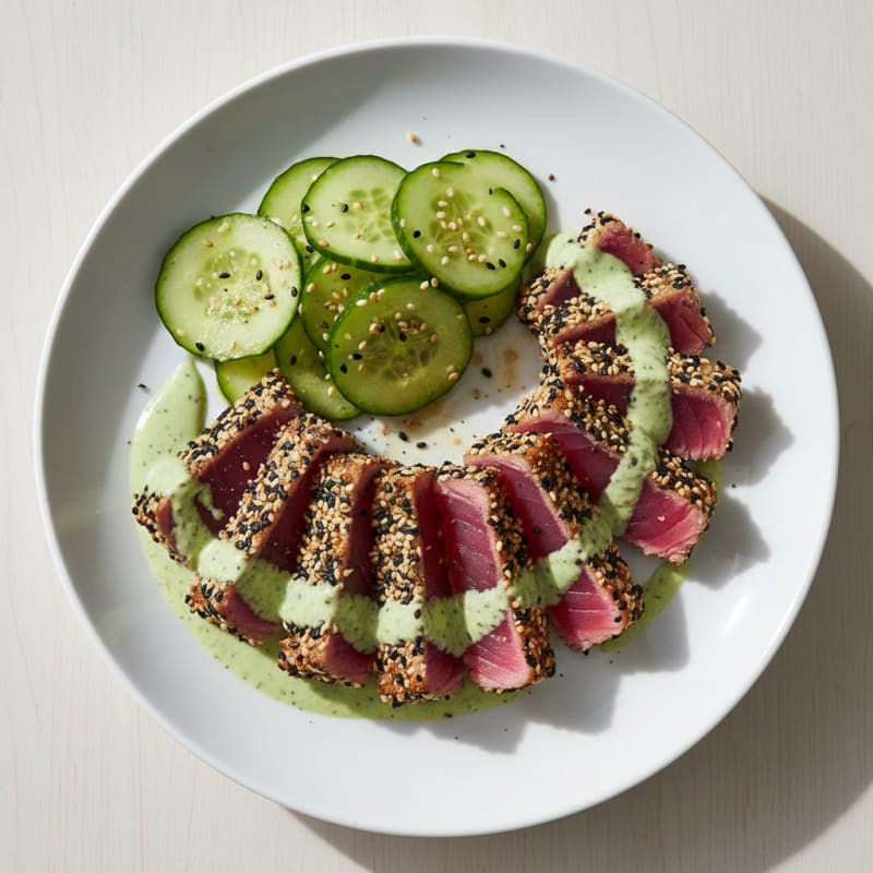 Pan-Seared Ahi Tuna Wasabi Mayo