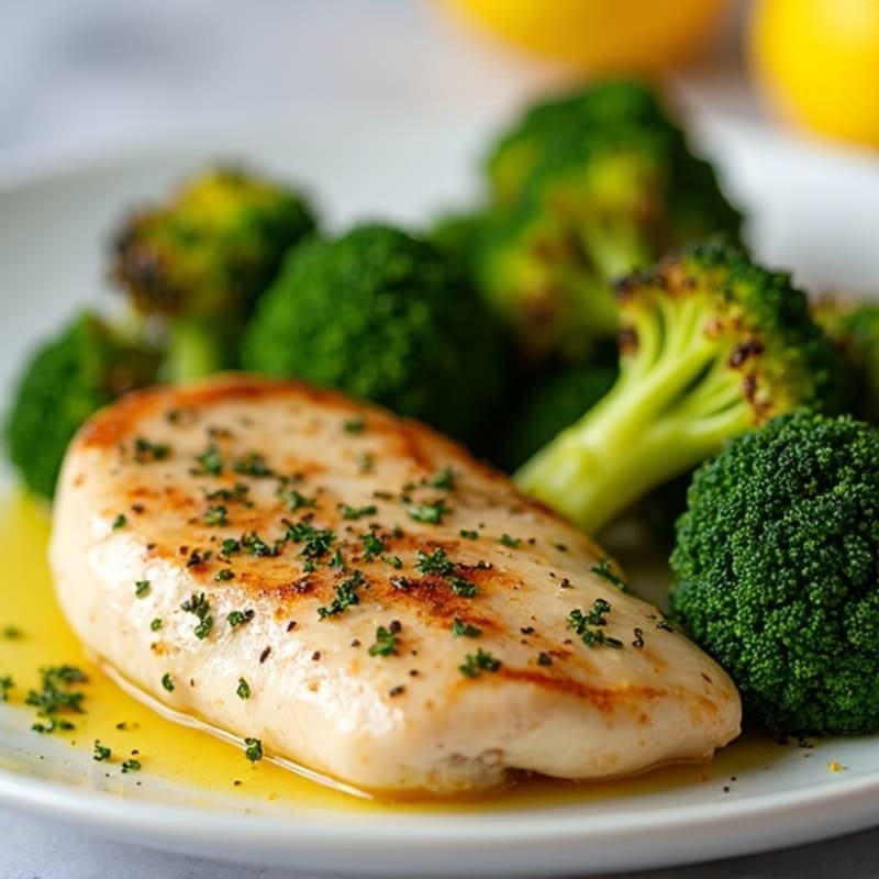 Lemon Herb Chicken with Crispy Roasted Broccoli