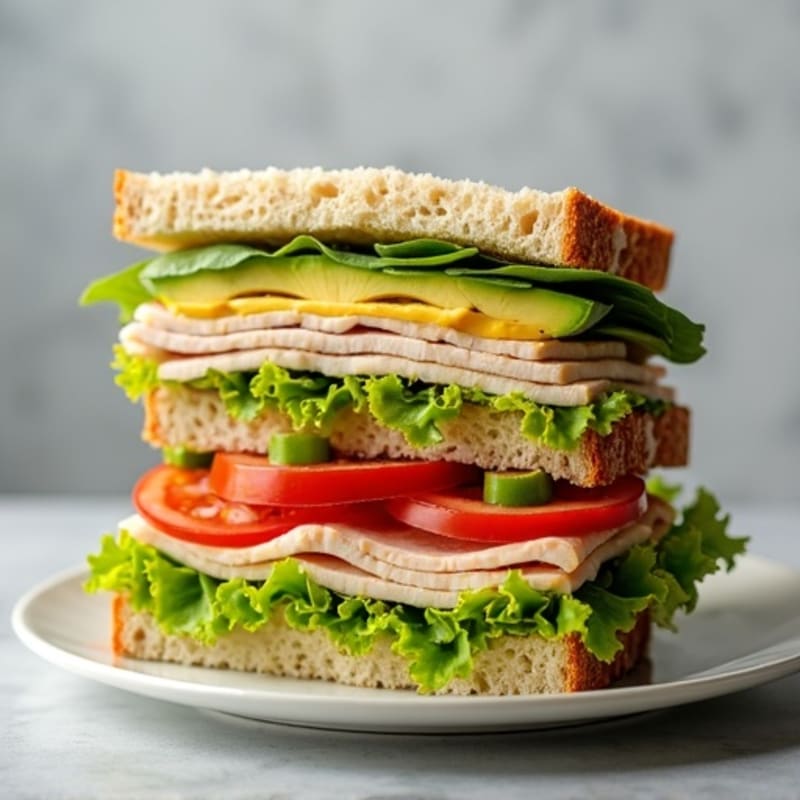 Stacked Turkey Club with Fresh Avocado