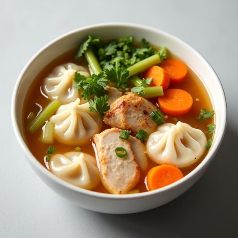 Lean Chicken and Vegetable Dumpling Soup