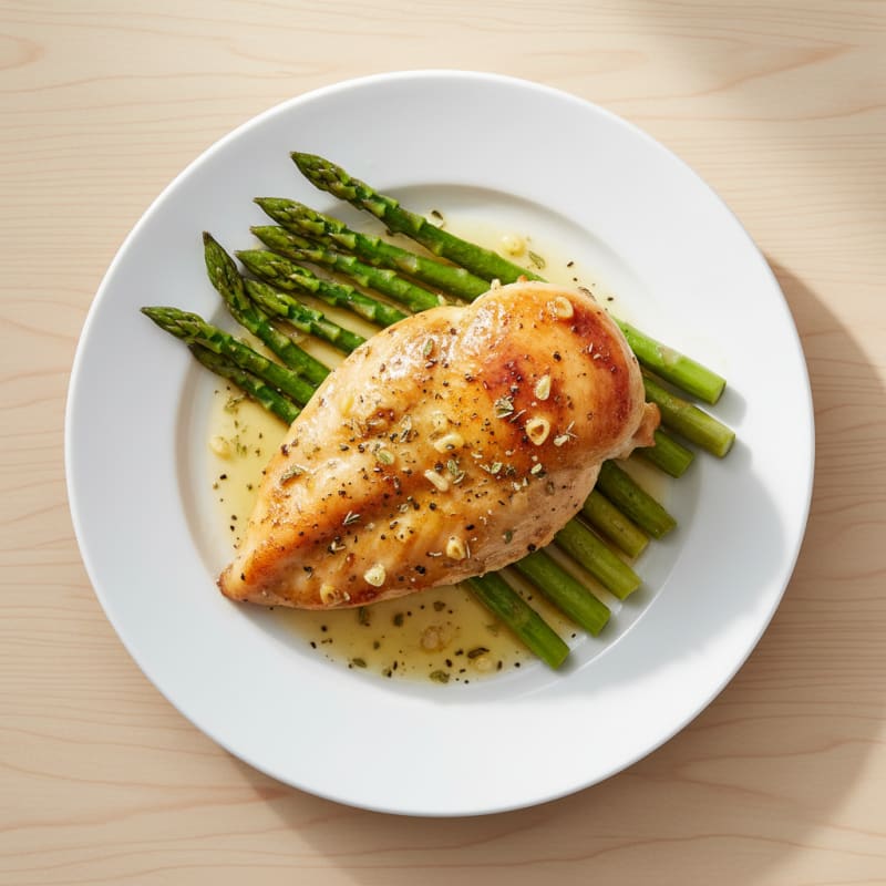 Lemon-Herb Roasted Chicken with Asparagus