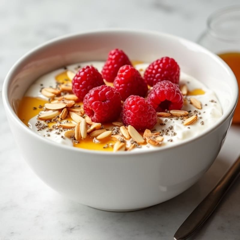 Silky Vanilla Protein Yogurt Bowl with Almonds