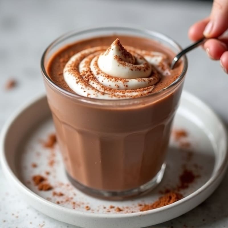 Silky Chocolate Protein Pudding with Almond Butter Swirl