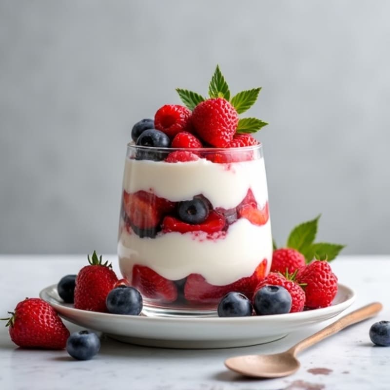 Greek Yogurt Protein Parfait with Mixed Berries