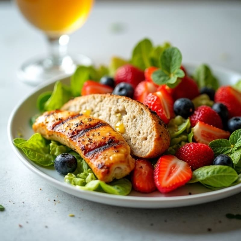 Grilled Chicken and Fresh Fruit Salad with Honey-Lime Vinaigrette