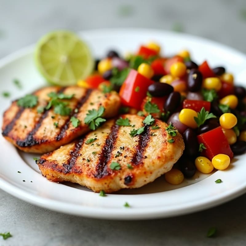 Lime-Cilantro Grilled Chicken with Black Bean Salsa