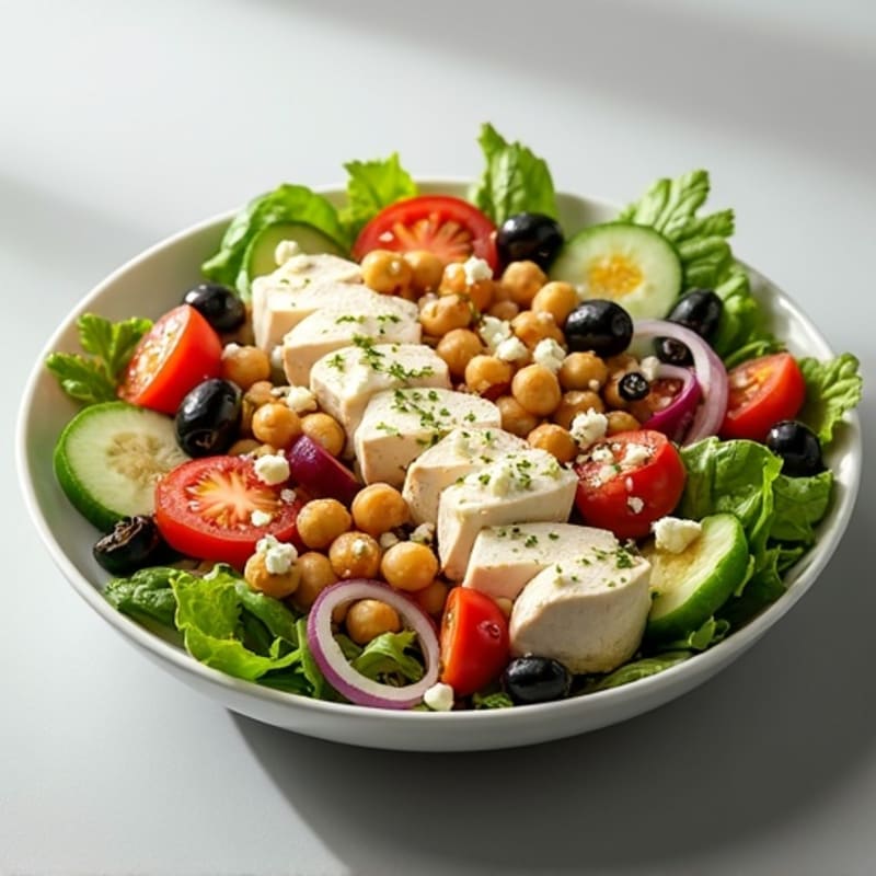 Fresh Crisp Vegetable Salad with Creamy Feta