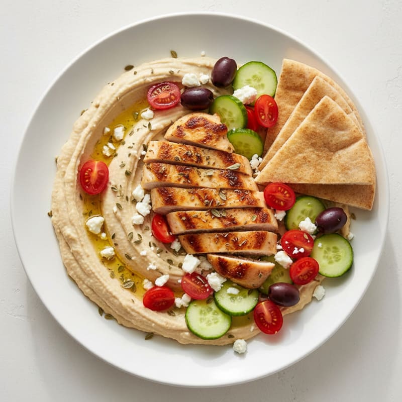 Hummus Platter with Herb-Marinated Chicken