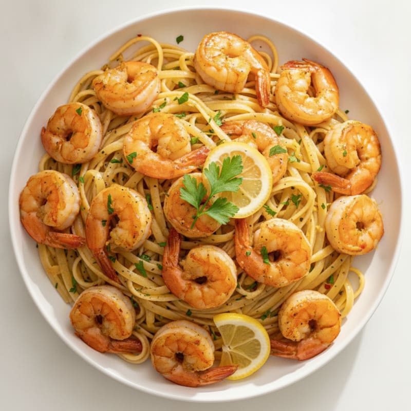 Garlic Butter Shrimp Scampi with Linguine