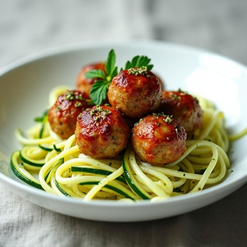 Lean Turkey Meatballs with Zucchini Noodles