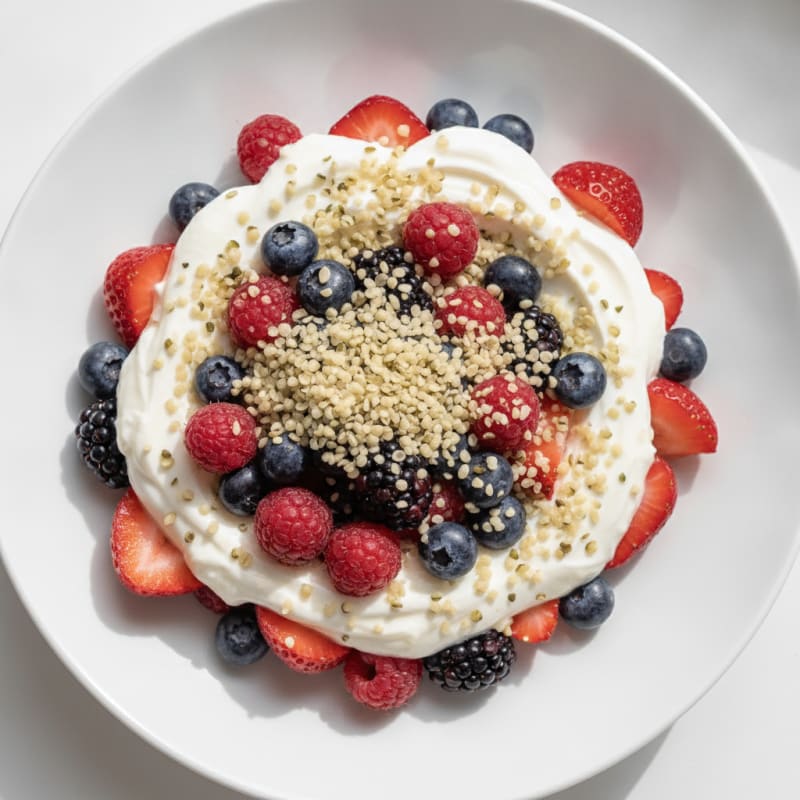 Greek Yogurt Protein Parfait with Mixed Berries