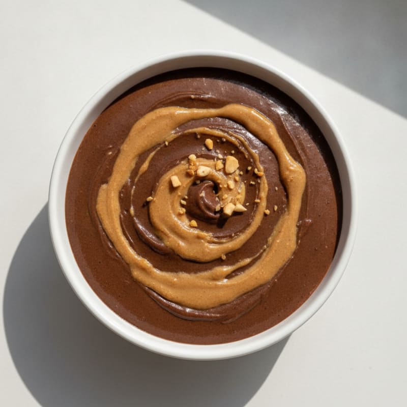 Silky Chocolate Protein Pudding with Peanut Butter Swirl