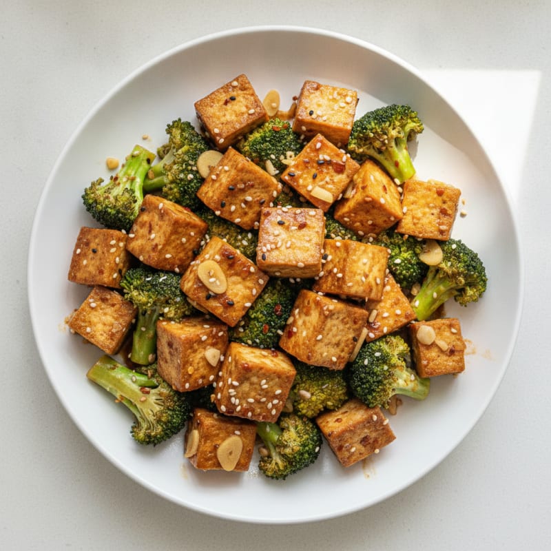 Sesame Tofu and Broccoli Stir-Fry