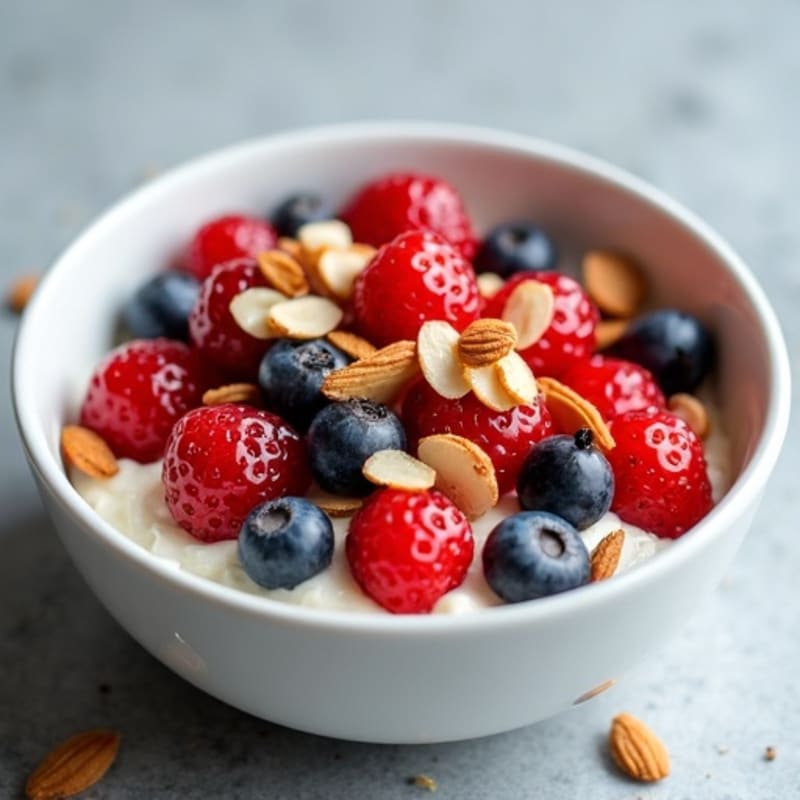 Cottage Cheese Berry Bowl with Toasted Almonds