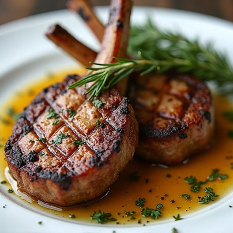 Garlic-Herb Crusted Grilled Lamb Chops