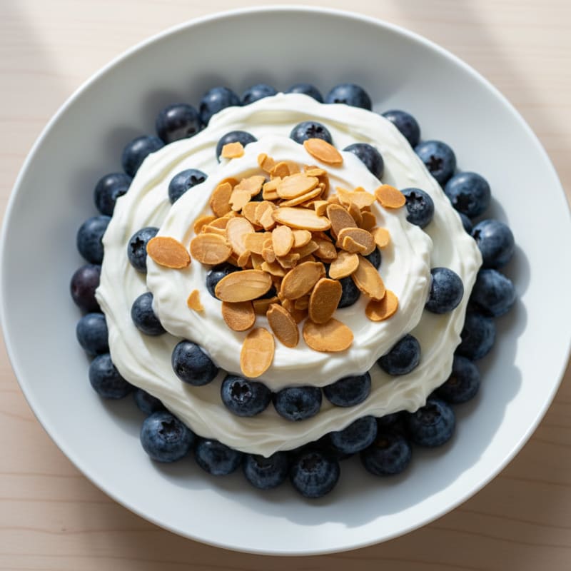 Greek Yogurt Protein Parfait with Berries and Almonds