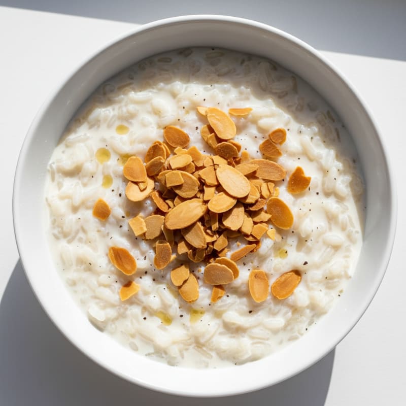 Coconut Rice Pudding with Toasted Almonds