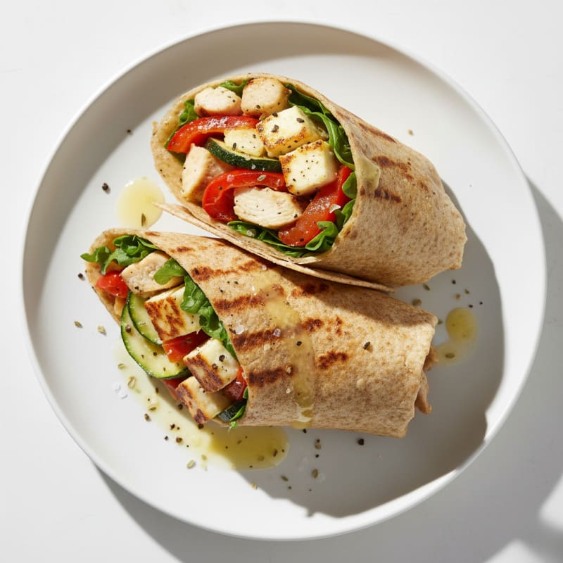 Grilled Halloumi and Vegetable Wraps
