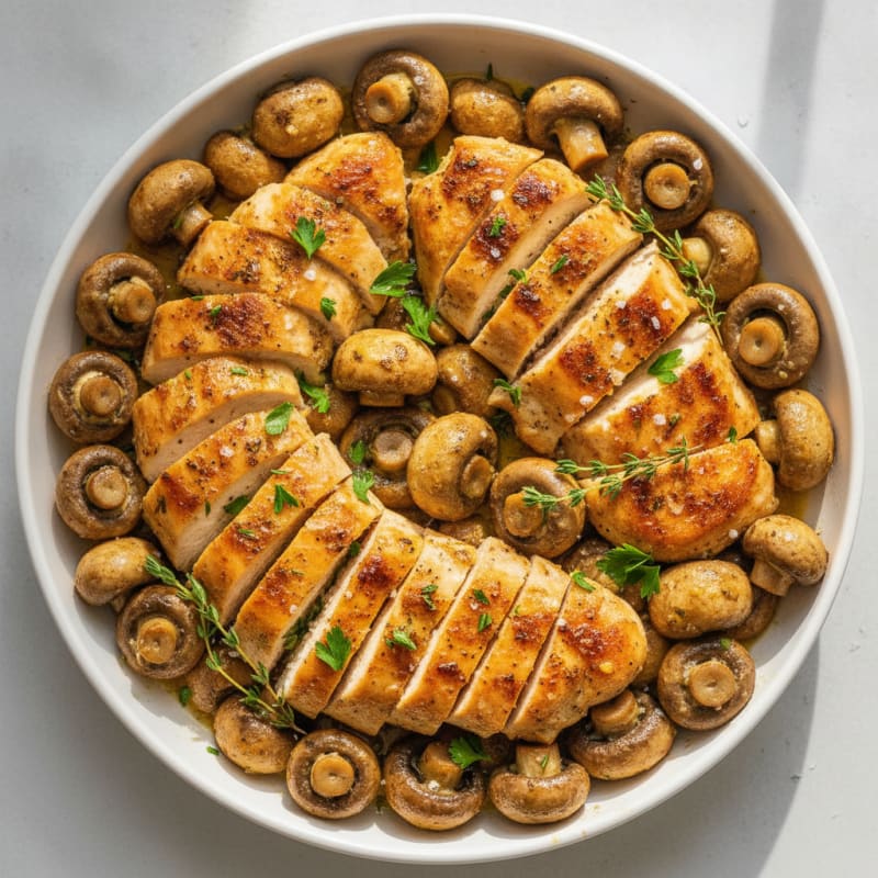 Garlic Butter Roasted Mushrooms with Herbs