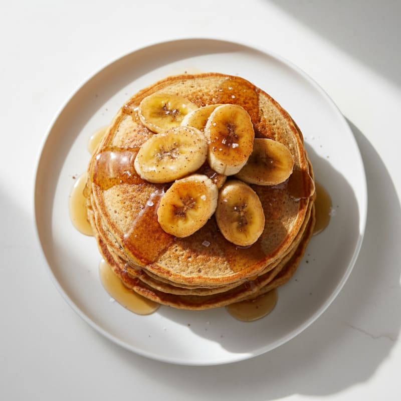 Golden Caramelized Banana Pancakes