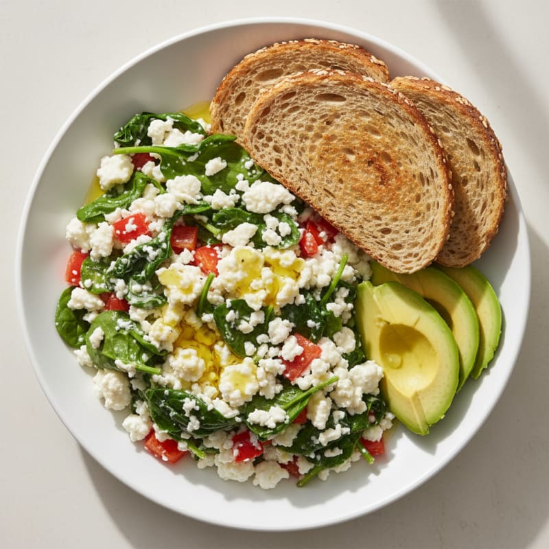 Egg White Vegetable Scramble with Cottage Cheese