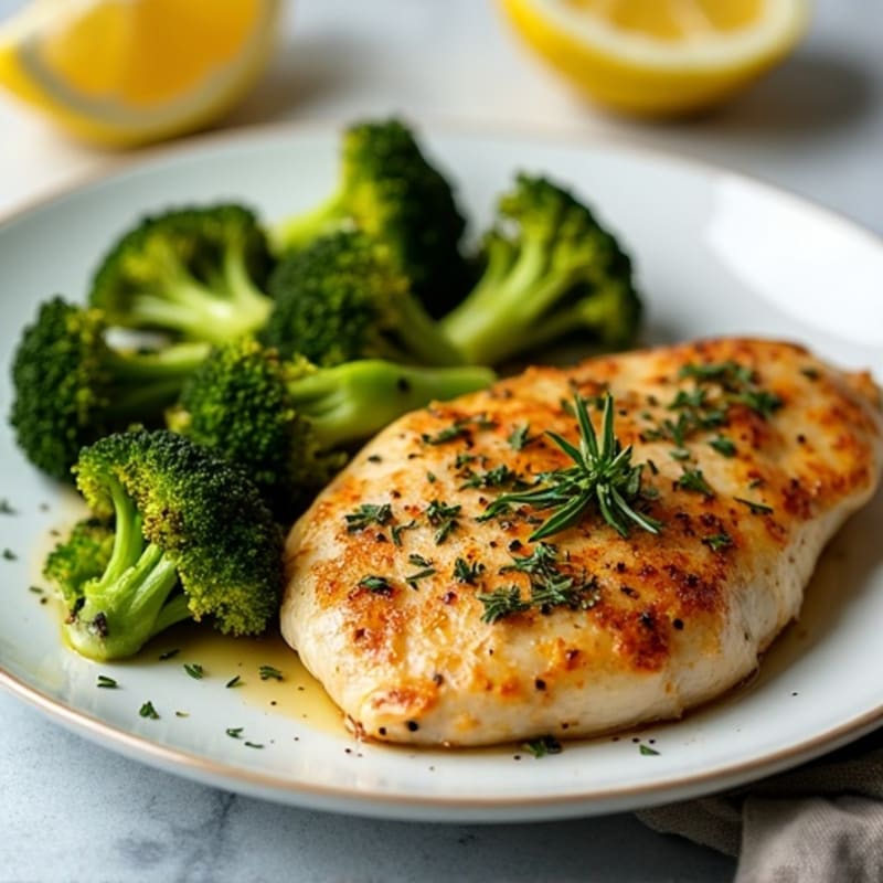 Lemon-Herb Roasted Chicken with Crispy Roasted Broccoli