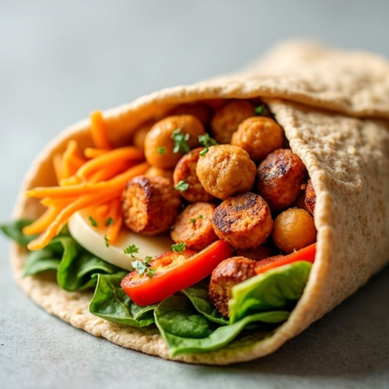 Crispy Veggie and Creamy Hummus Wrap