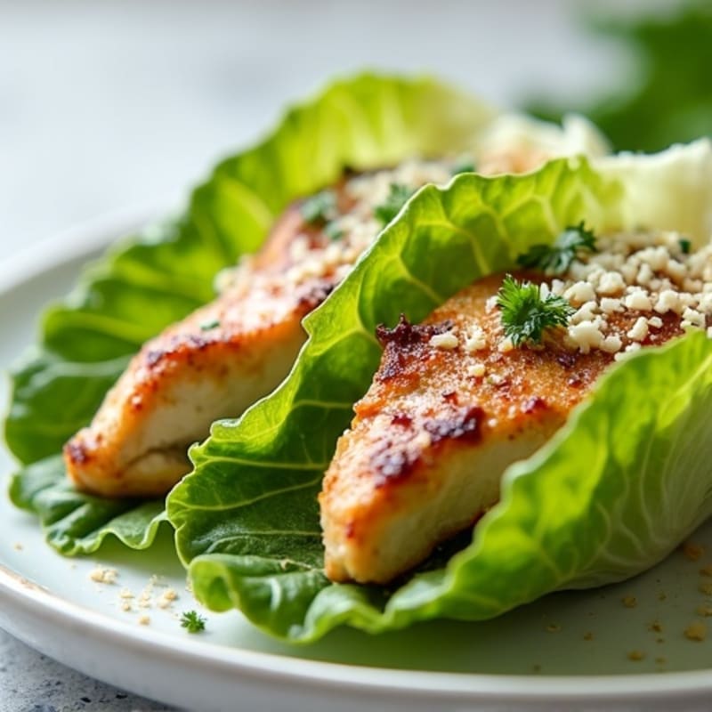 Crispy Grilled Chicken Caesar Lettuce Wrap