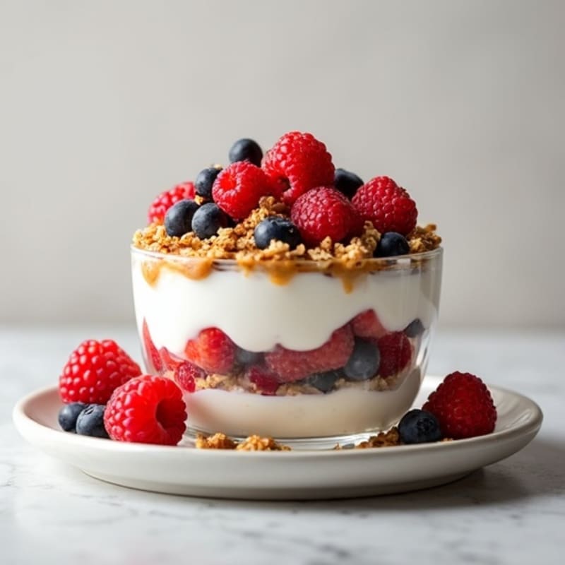 Creamy Greek Yogurt Parfait with Mixed Berries and Almond Butter