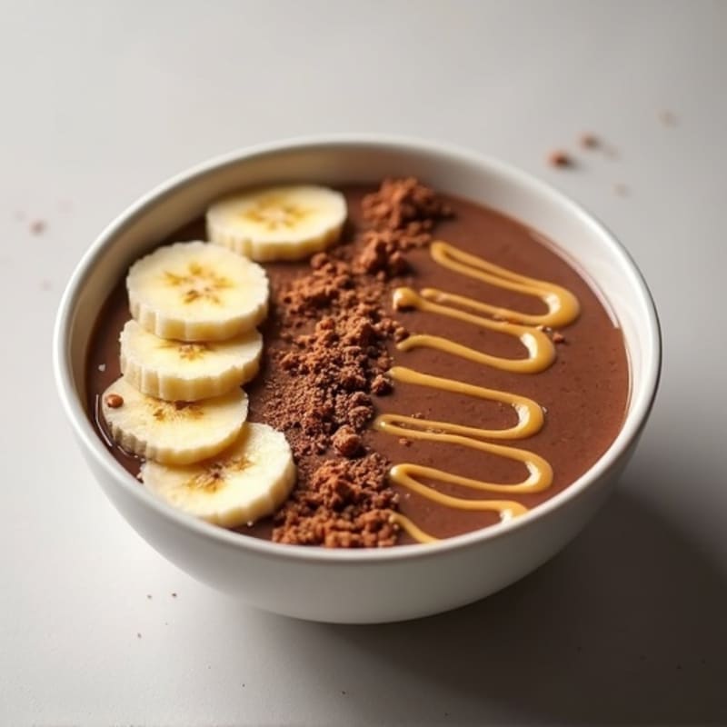 Creamy Chocolate Protein Smoothie Bowl with Peanut Butter Drizzle