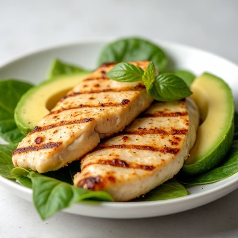 Grilled Chicken Breast with Avocado Slices