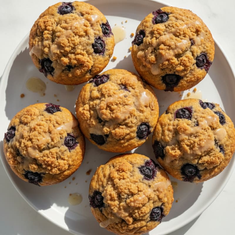 Baked Blueberry Streusel Muffins