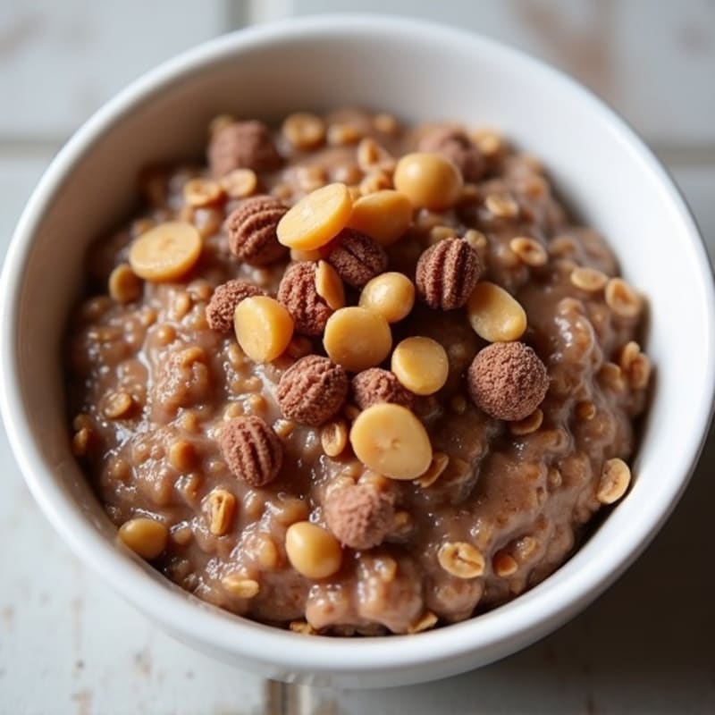 Creamy Chocolate Peanut Butter Protein Oatmeal