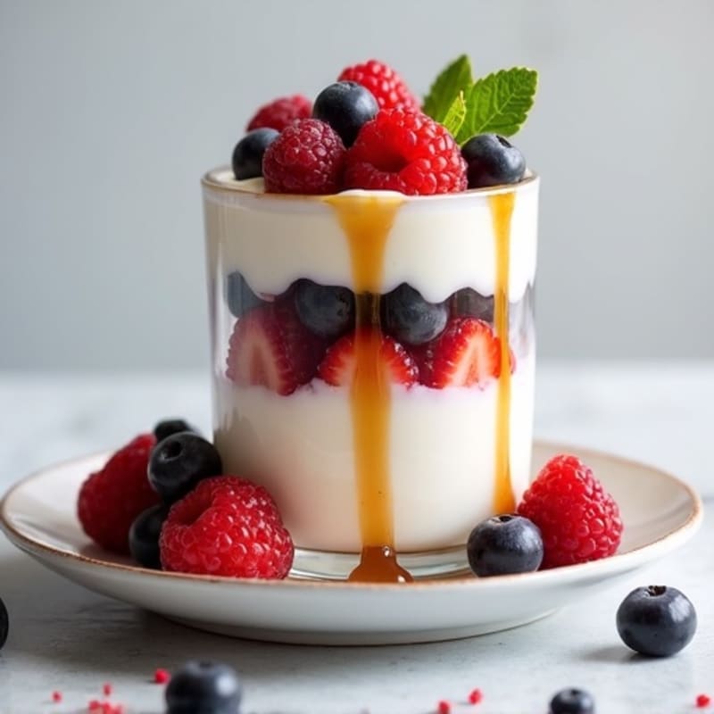 Greek Yogurt Protein Parfait with Mixed Berries