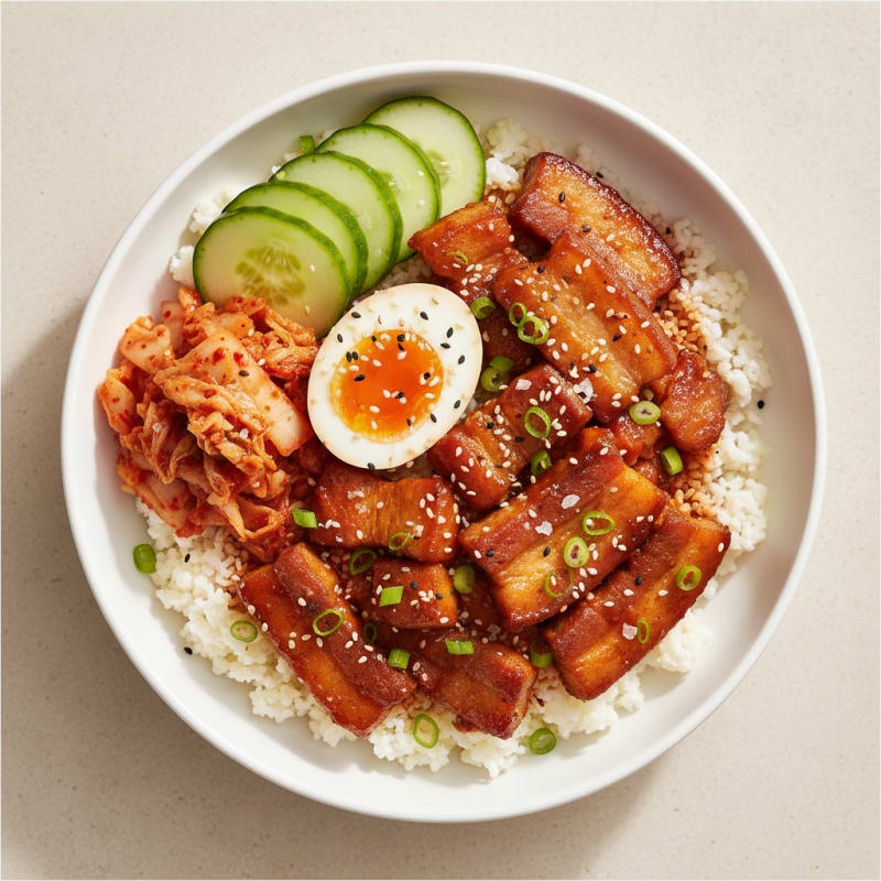 Spicy Gochujang Pork Belly Bowl