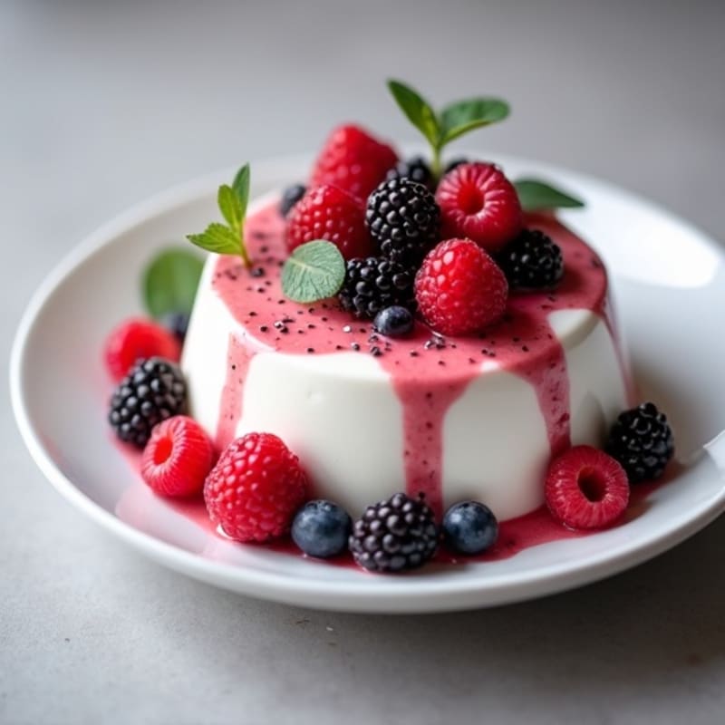 Greek Yogurt Protein Mousse with Mixed Berries