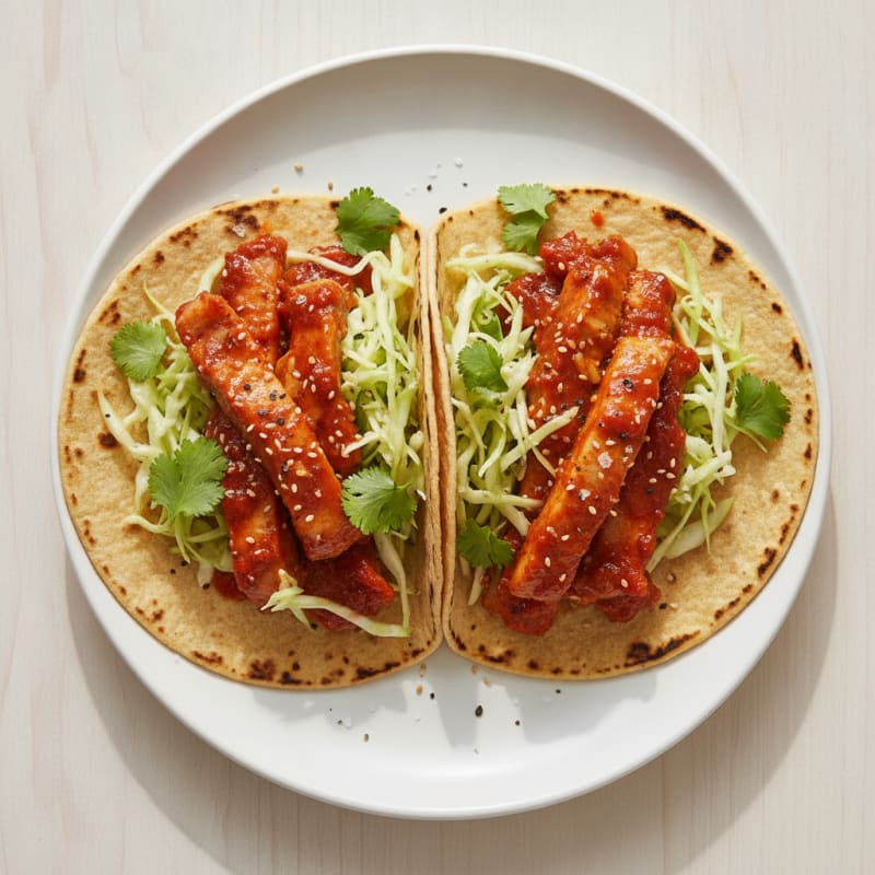 Spicy Gochujang Pork Belly Tacos