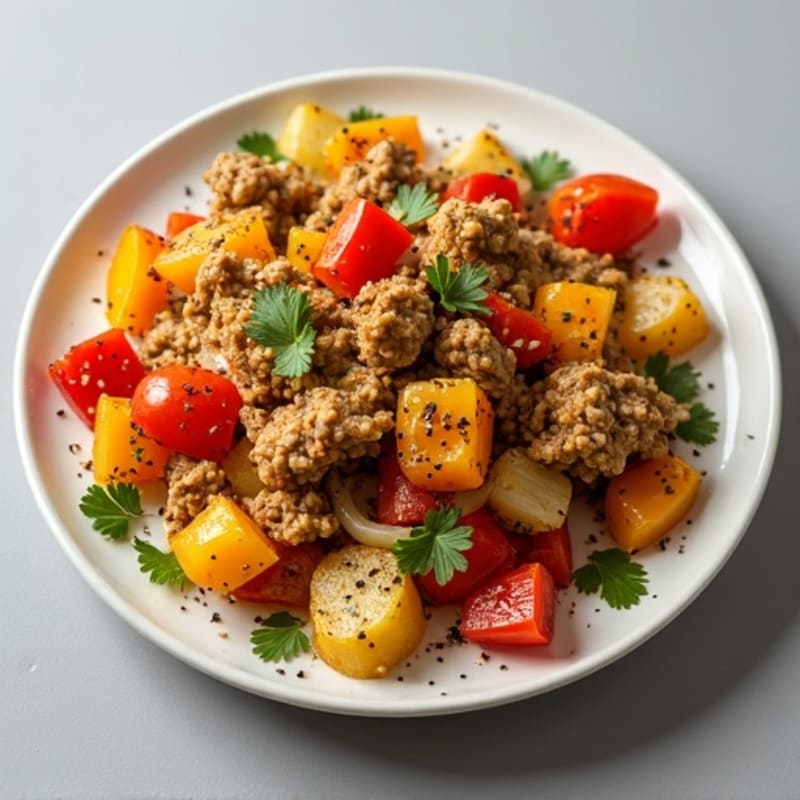Herb-Seasoned Ground Chicken and Crispy Potato Hash