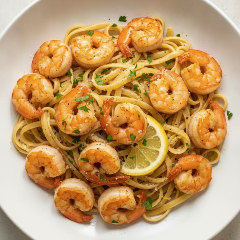 Garlic Butter Shrimp Scampi with Linguine