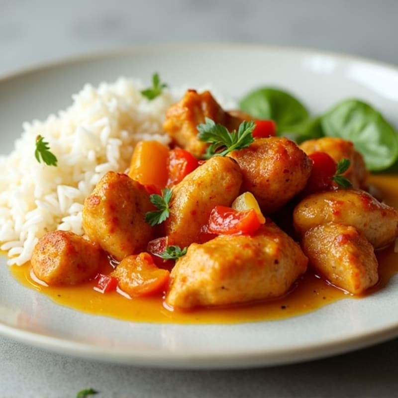 Simmered Spiced Coconut Chicken