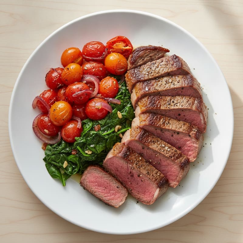 Pan-Seared Steak with Blistered Tomatoes