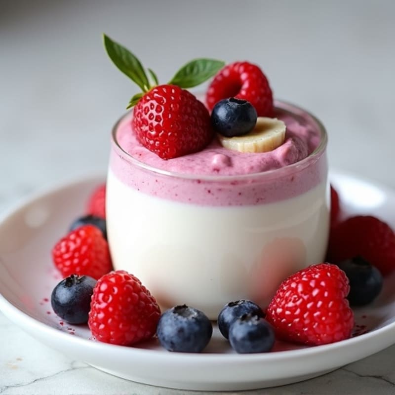 Greek Yogurt Protein Mousse with Mixed Berries