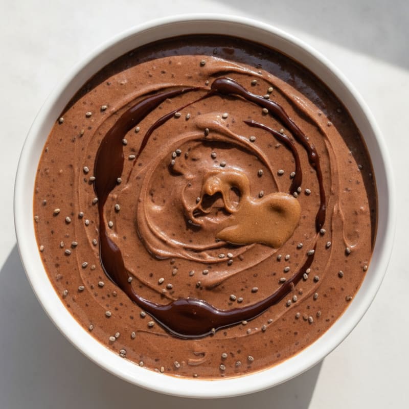 Silky Chocolate Protein Pudding with Chia Seeds