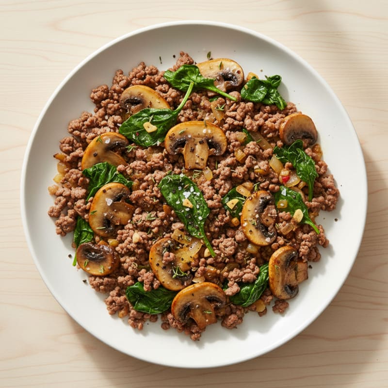 Savory Ground Beef and Mushroom Skillet