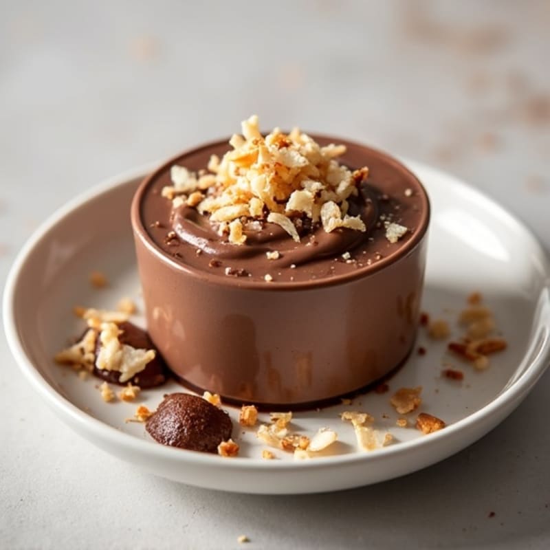 Silky Chocolate Protein Pudding with Toasted Coconut