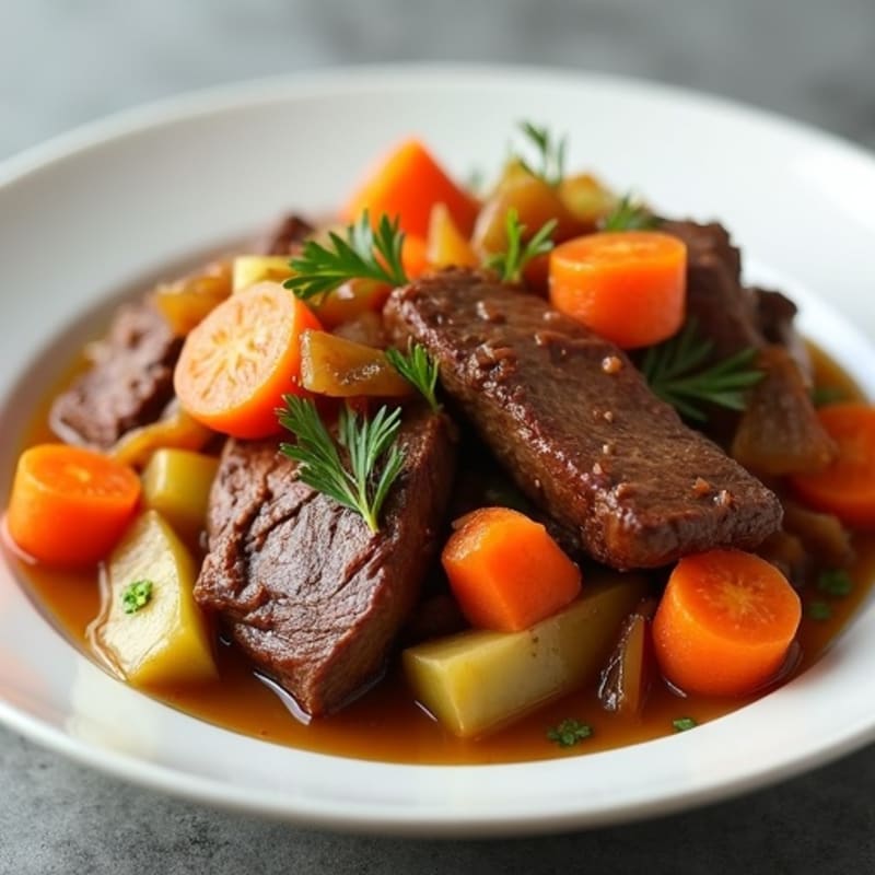 Tender Slow-Cooked Beef with Hearty Vegetables