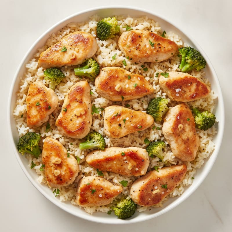 Garlic Butter Chicken and Rice Skillet
